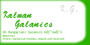 kalman galanics business card